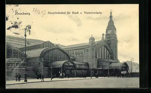 AK Hamburg-St.Georg, Hauptbahnhof für Stadt-und Vorortverkehr