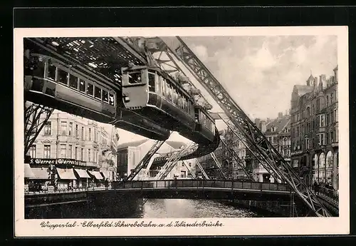 AK Wuppertal-Elberfeld, Schwebebahn an der Isländerbrücke