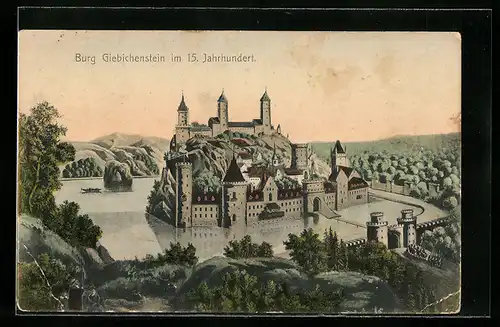AK Halle / Saale, Burg Giebichenstein im 15. Jahrhundert