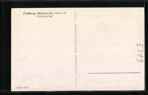 AK Feldberg / Schwarzwald, Hotel Feldberger Hof