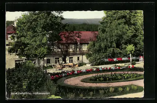 AK Köppern i. Ts., Hotel-Pension zur historischen Lochmühle, Gartenansicht