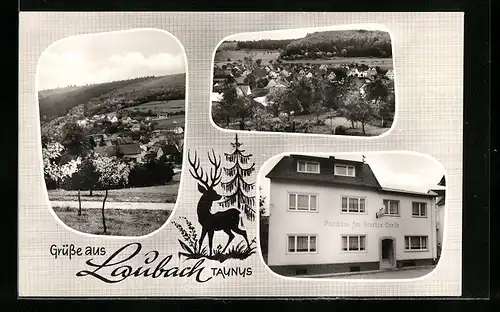 AK Laubach im Taunus, Ortstotale, Gasthaus zur frischen Quelle