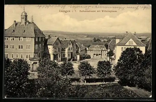 AK Usingen / Taunus, Rathausstrasse mit Wilhelmyhaus