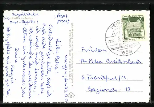 AK Usingen i. T., Fliegeraufnahme des Ortes