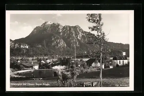 AK Schwangau / Allg., Ortsansicht aus der Vogelschau