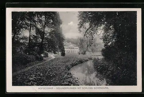 AK Hofgeismar, Gesundbrunnen mit Schloss Schönburg