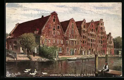 AK Lübeck, Lagerhäuser an der Trave