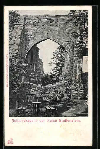 AK Blankenburg i. Thür., Schlosskapelle der Ruine Greifenstein