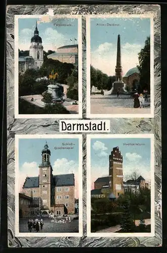 AK Darmstadt, Paradeplatz und Alice-Denkmal