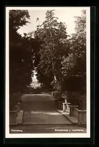 AK Rheinsberg, Billardbrücke und Leuchtturm