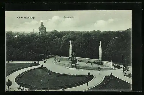 AK Berlin-Charlottenburg, Luisen-Platz aus der Vogelschau