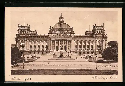 AK Berlin-Tiergarten, Blick zum Reichstagsgebäude