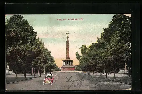 AK Berlin, Siegesallee mit Siegessäule