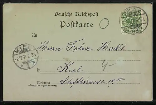 Mondschein-AK Berlin-Tiergarten, Reichstagsgebäude