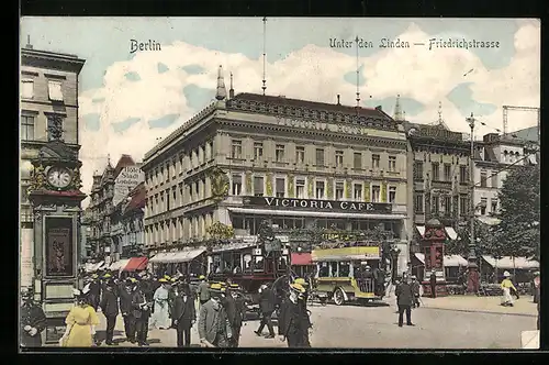 AK Berlin, Unter den Linden, Victoria Cafe