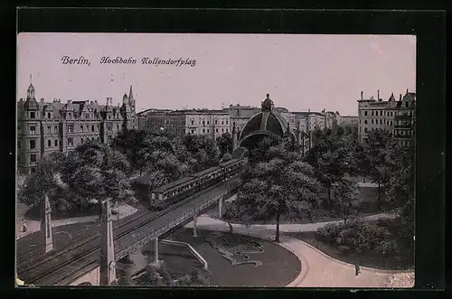 AK Berlin-Schöneberg, Hochbahn am Nollendorfplatz