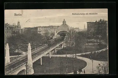 AK Berlin-Schöneberg, Nollendorfplatz mit U-Bahnhof und Anlagen