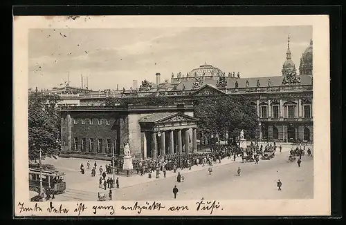 AK Berlin, Neue Wache, Strassenbahn