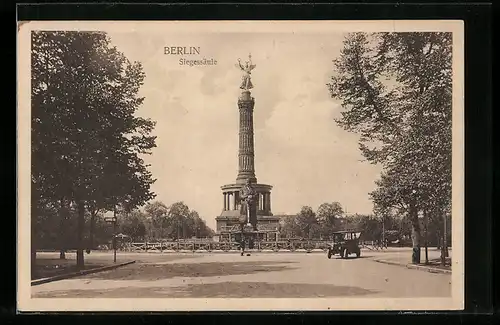 AK Berlin-Tiergarten, Blick auf die Siegessäule