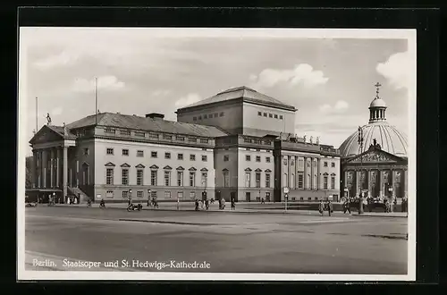 AK Berlin, Staatsoper und St. Hedwigs-Kathedrale