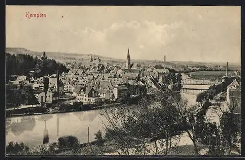 AK Kempten, Teilansicht mit Kirche