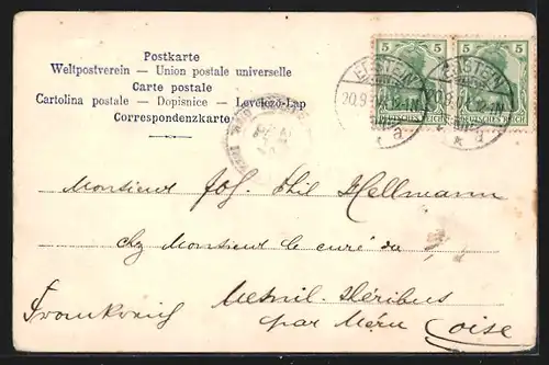 AK Altkirch, Teilansicht mit Kirche