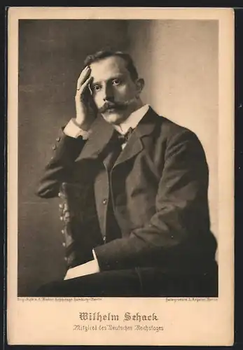 AK Portrait Politiker Wilhelm Schack, Mitglied des Deutschen Reichstages