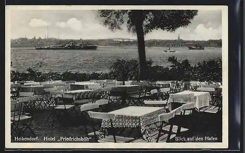 AK Heikendorf, auf der Terrasse des Hotel Friedrichshöh
