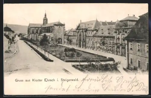 AK Ebrach / Steigerwald, Ortsansicht mit Kloster