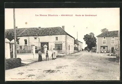 AK Abainville, Route de Gondrecourt et Boucherie