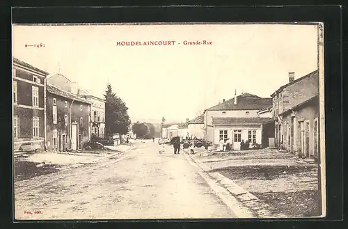 AK Houdelaincourt, Grande-Rue, Strassenpartie