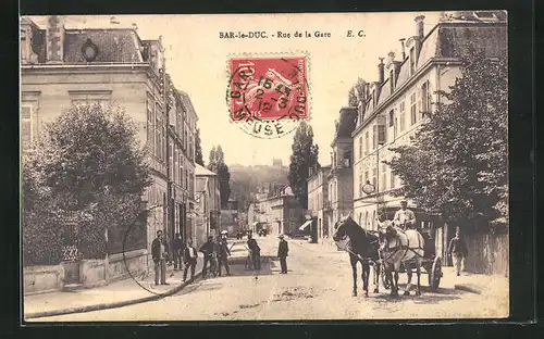 AK Bar-le-Duc, Rue de la Gare, Strassenpartie