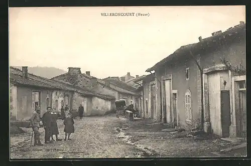 AK Villeroncourt, Ortsansicht mit Strassenpartie