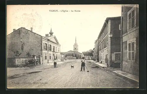 AK Vignot, L`Eglise, la Mairie