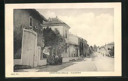 AK Chonville, Grande-Rue, Strassenpartie im Sonnenschein