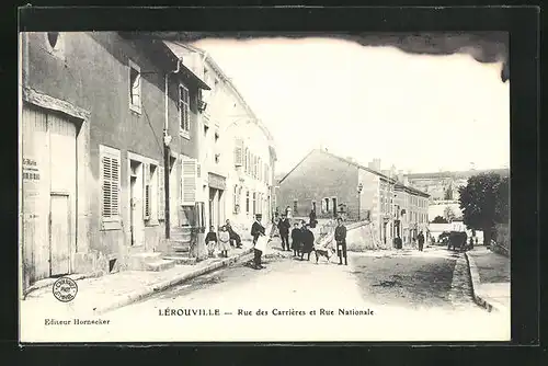 AK Lérouville, Rue des Carriéres et Rue Nationale