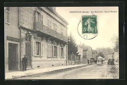 AK Lérouville, Rue Nationale, Cercle Militaire