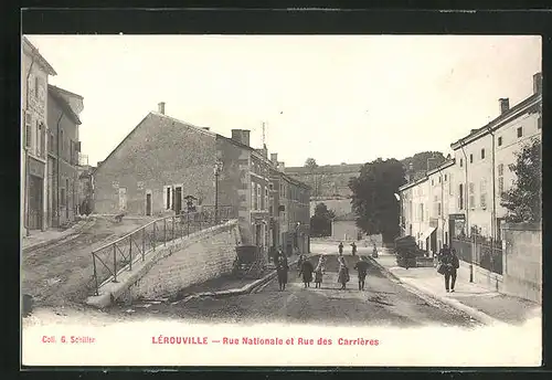 AK Lérouville, Rue Nationale et Rue des Carriéres