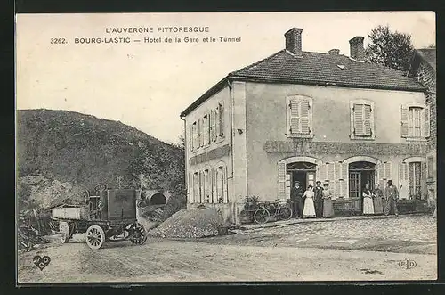 AK Bourg-Lastic, Hotel de la Gare et le Tunnel