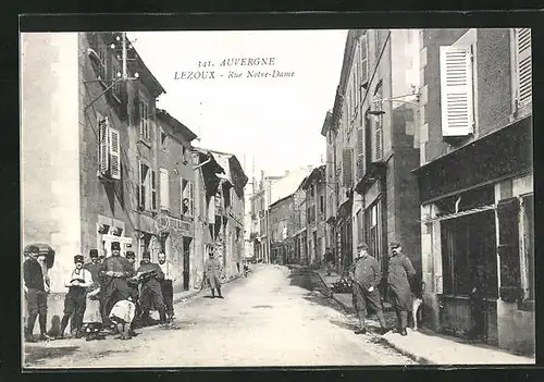 AK Lezoux, Rue Notre-Dame, Strassenpartie