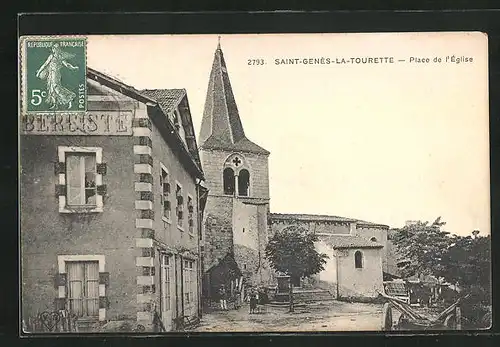 AK Saint-Genes-la-Tourette, Place de l`Eglise
