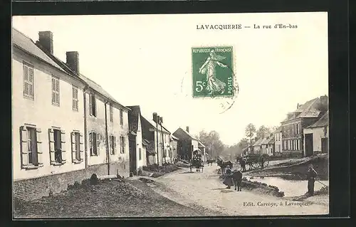 AK Lavacquerie, La rue d`En-bas