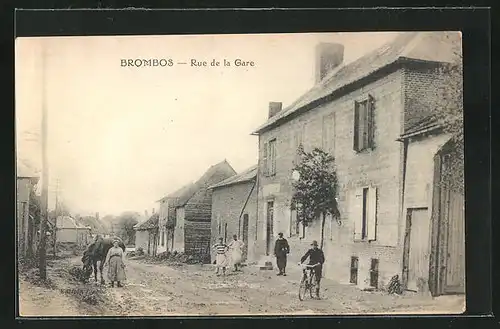 AK Brombos, Rue de la Gare, Ortspartie