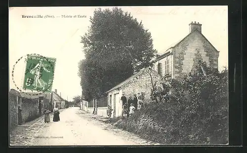 AK Brenouille, Mairie et Ecole, Strassenpartie