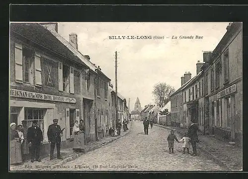 AK Silly-le-Long, La Grande Rue, Ortspartie