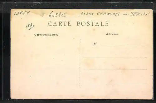 AK Montjavoult, La Poste, Ortspartie