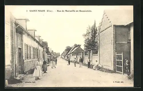 AK Saint-Maur, Rue de Marseille en Beauvaisis, Strassenpartie