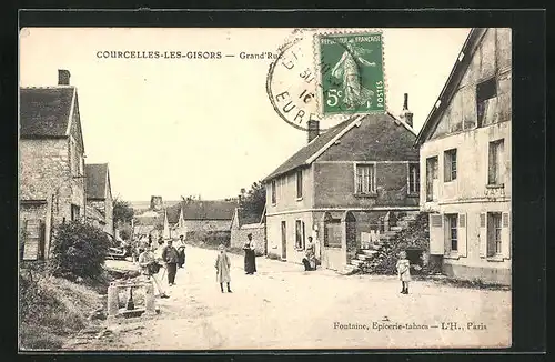 AK Courcelles-lès-Gisors, Grand`Rue, Strassenpartie