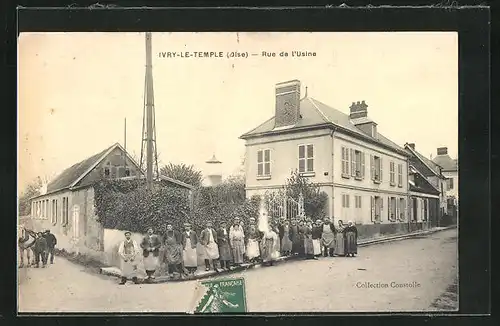 AK Ivry-le-Temple, Rue de l`Usine, Strassenpartie