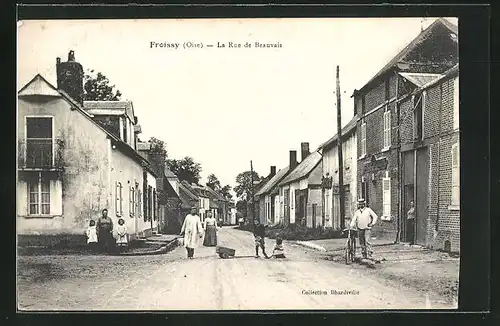 AK Froissy, La Rue de Beauvais, Strassenpartie